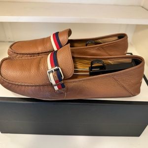 Gucci Mens Loafers Brown Hebron Driver Bee Shoes 473902 w/Sylvie Web Buckle